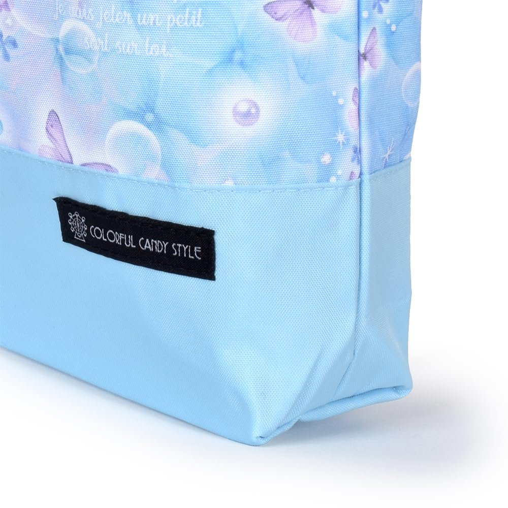 COLORFUL CANDY STYLE Large Drawstring Gym Clothes Bag Name with Handle and Moonlight Butterfly for NL601300 (with Tag), Gusset, Water-Repellent,
