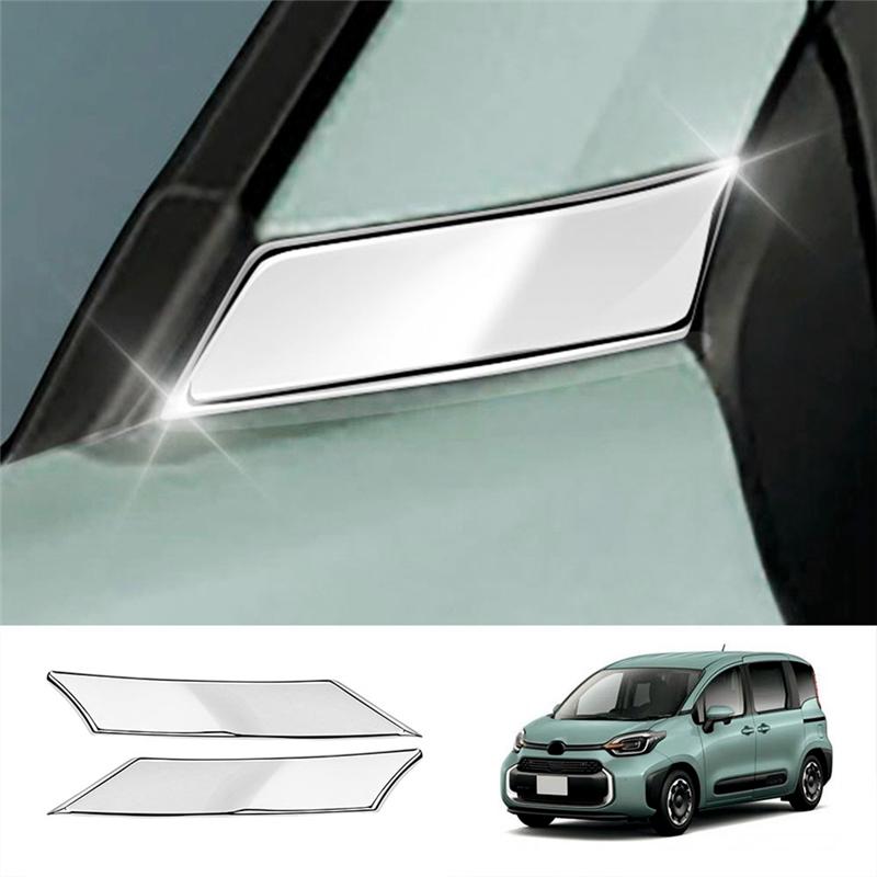 Exterior A Pillar Front Side Window Panel Cover Trim Garnish Parts Accessories For Toyota SIENTA 10 Series   Chrome