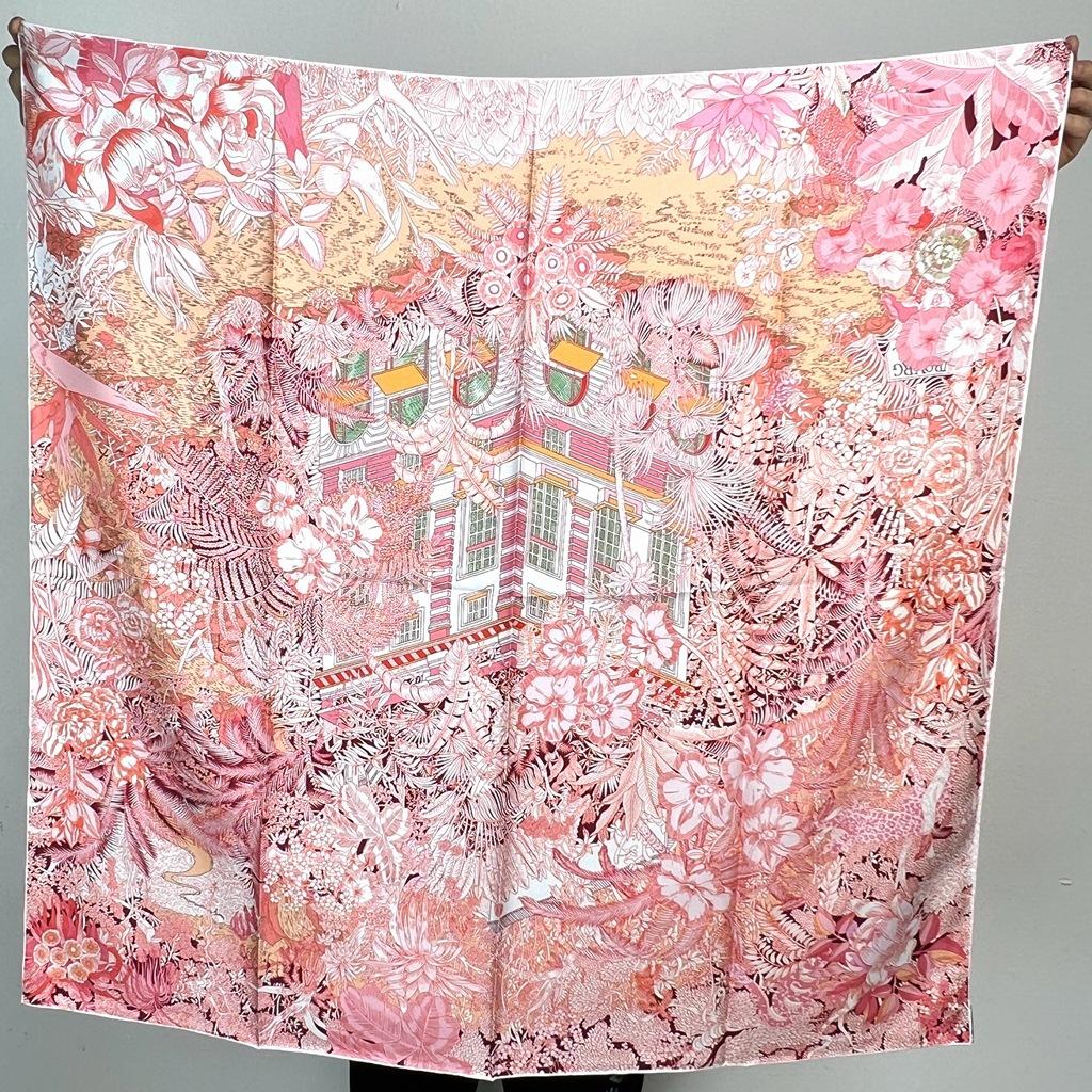 Elegant Fubao Rainforest! 14 Mmi Twill Silk Scarf Women'S Light Luxury Fashionable Mulberry Silk Scarf Large Square Scarf