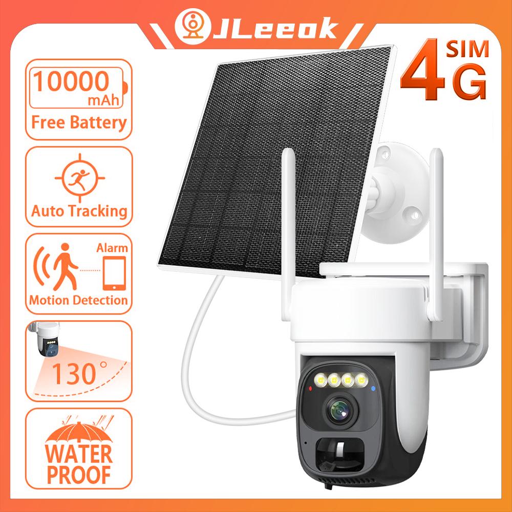 

Jleeok Alexa Outdoor 4K 8MP 4G Беспроводная 5 Вт Солнечная батарея WIFI 8000 мА Батарея PIR Обнаружение движения IP-камера наблюдения 5x Zoom PTZ Водонепроницаемая камера видеонаблюдения