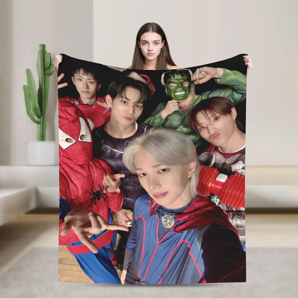 Korean P1Harmony Live Tour Flannel Blanket Winter Soft Throw Blanket for Kids Living Room Funny Bedspread Sofa Bed Cover