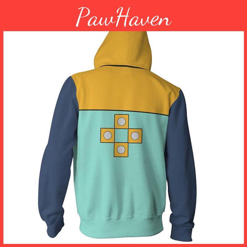 Luxurious Seven Deadly Sins Grizzly's Sin King/harlequin Hoodie For Cosplay Enthusiasts
