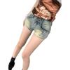 Retro High Street Hottie Casual Ins Trend Straight Denim Shorts Women's Versatile Slim Fit Hip-covering Slim Denim Hot Pants