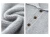 Men's Pure Wool Polo Collar Cardigan: Loose, Button-Up, Business Casual Cashmere Knit Sweater