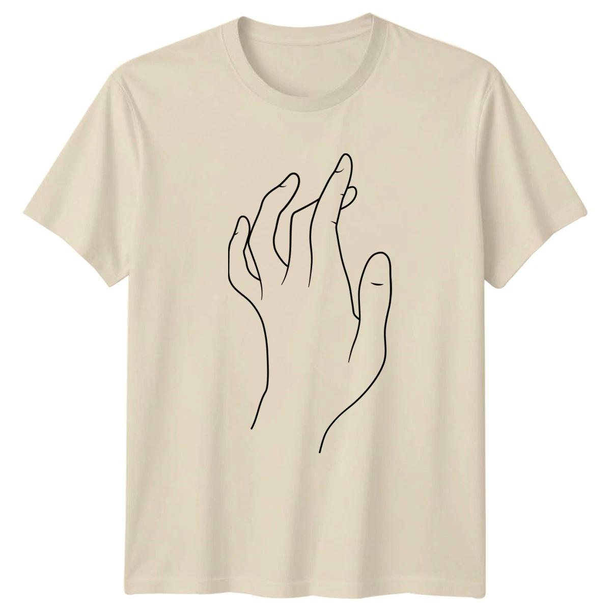 Minimalist Hand Line Art T-Shirt Modern Art Aesthetic Birthday Gift L