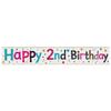 Lightweight Birthday Decoration Happy 2nd Birthday Banner Birthday Supplies For Indoor Decoration Party Decor