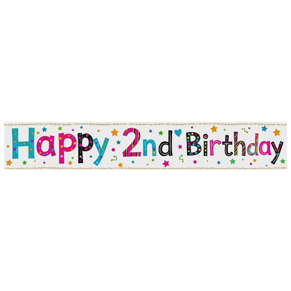 Lightweight Birthday Decoration Happy 2nd Birthday Banner Birthday Supplies For Indoor Decoration Party Decor