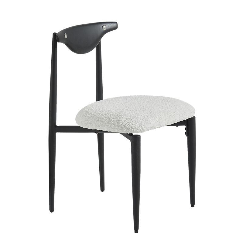 Nordic Modern Wooden Dining Chair - Designer Lambswool Backrest High-End Restaurant Chair for Home/Showroom