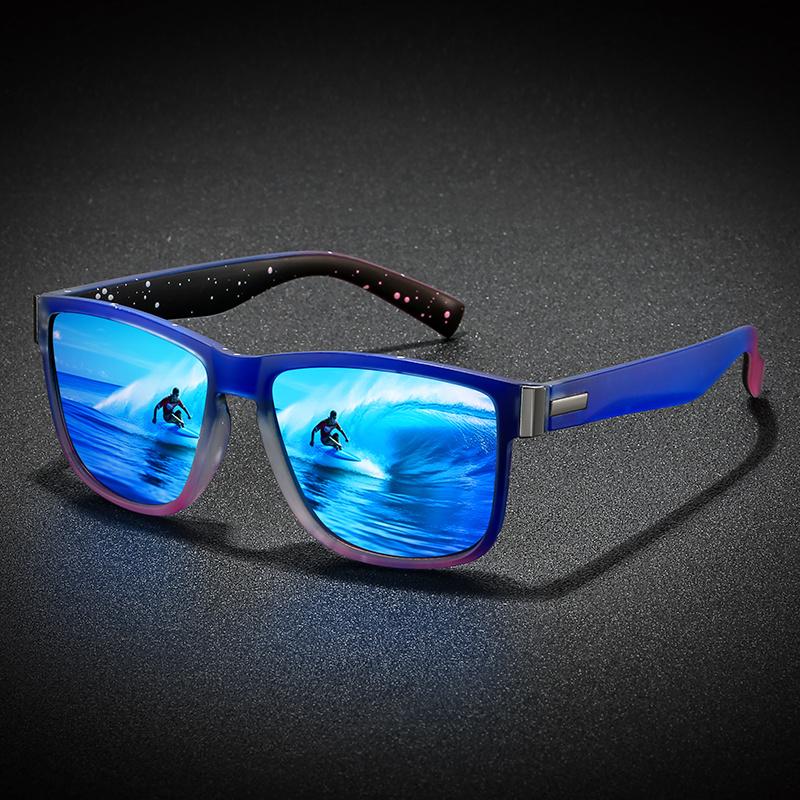 Unisex Square Fashion Glasses With Gradient Color Transition (Green To Pink) - Lightweight Durable Frame For Fashion Eyewear