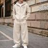 2026 Spring Men's Zipper Hoodie & Wide-Leg Sweatpants Set with Velvet