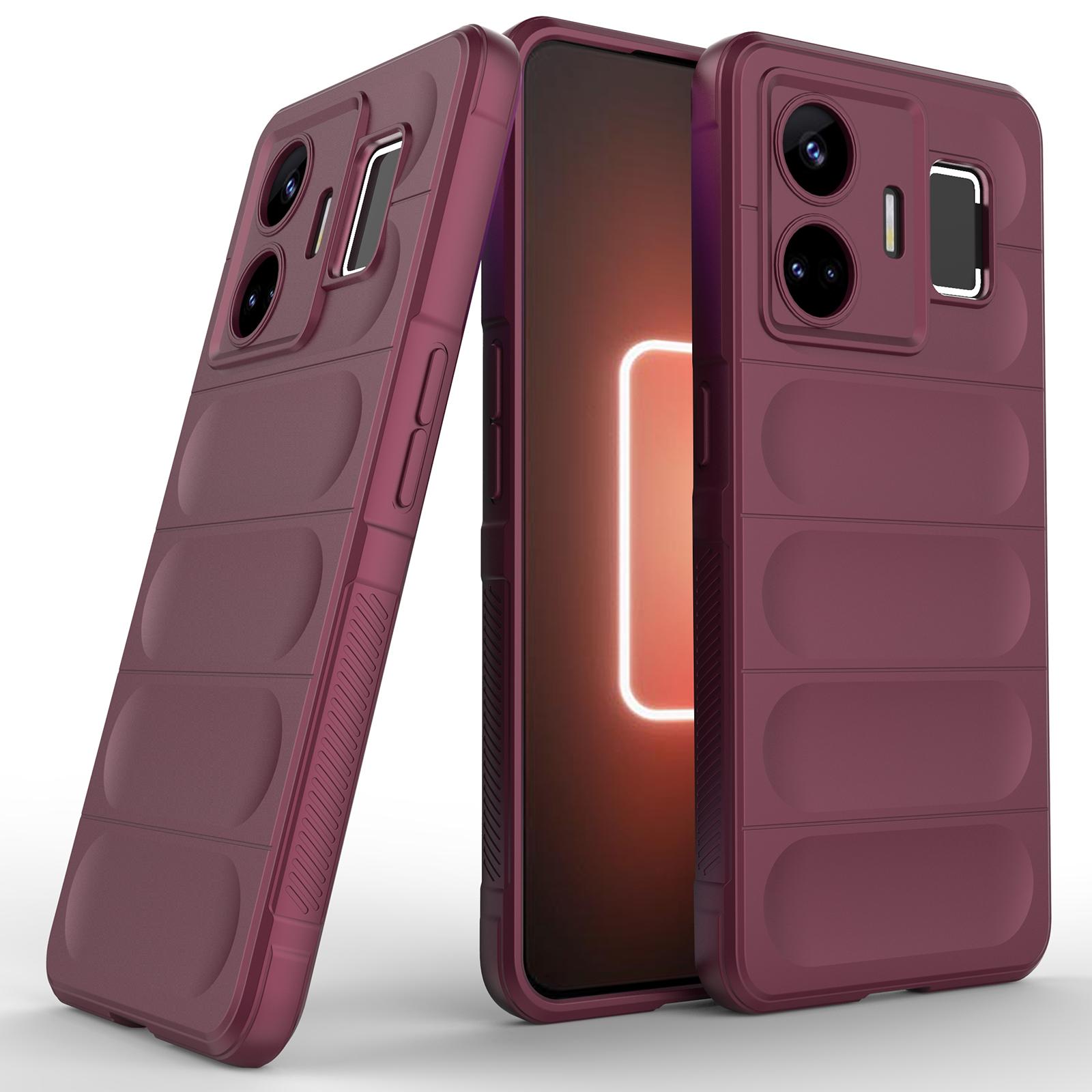 

For Realme GT Neo 5 5G/GT3 5G Rugged TPU Phone Cover Drop Protection Cell Phone Case Dark Grey