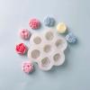 7-fache Schokoladenkuchen-Backform 3D Rose Pfingstrose Kerze Seife Form Neue Blumen Silikonformen