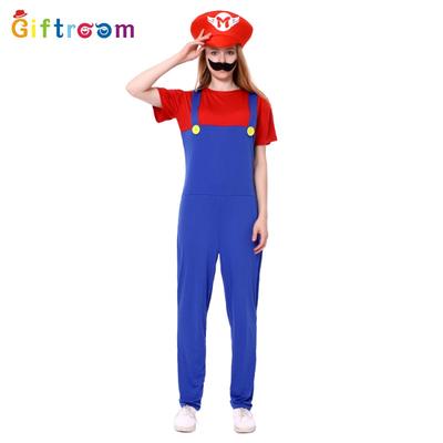 Orgy Party Adult Costume Mario Cosplay Lycra Female Mary Cartoon Game Uniform