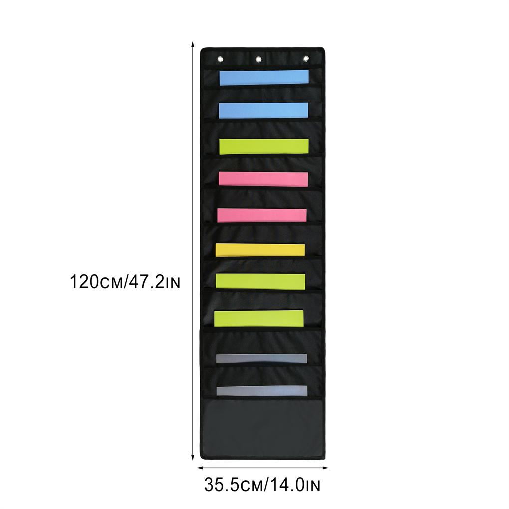 Hanging File Organizer Bag Oxford Fabric 10 Layer Folder Storage Pocket Space-Saving Worksheet Mail Container Indoor School