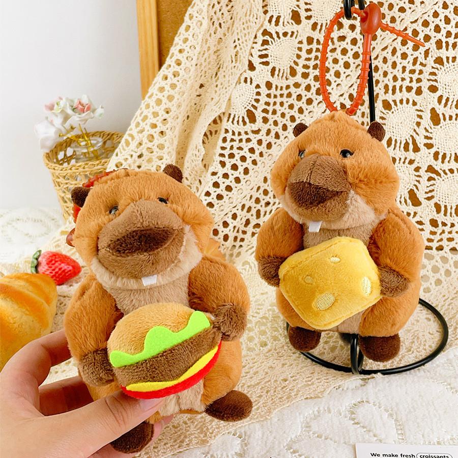 Plush Groundhog Keychain Toy With Pp Cotton Filling For Kids Rewards And Bag Decor