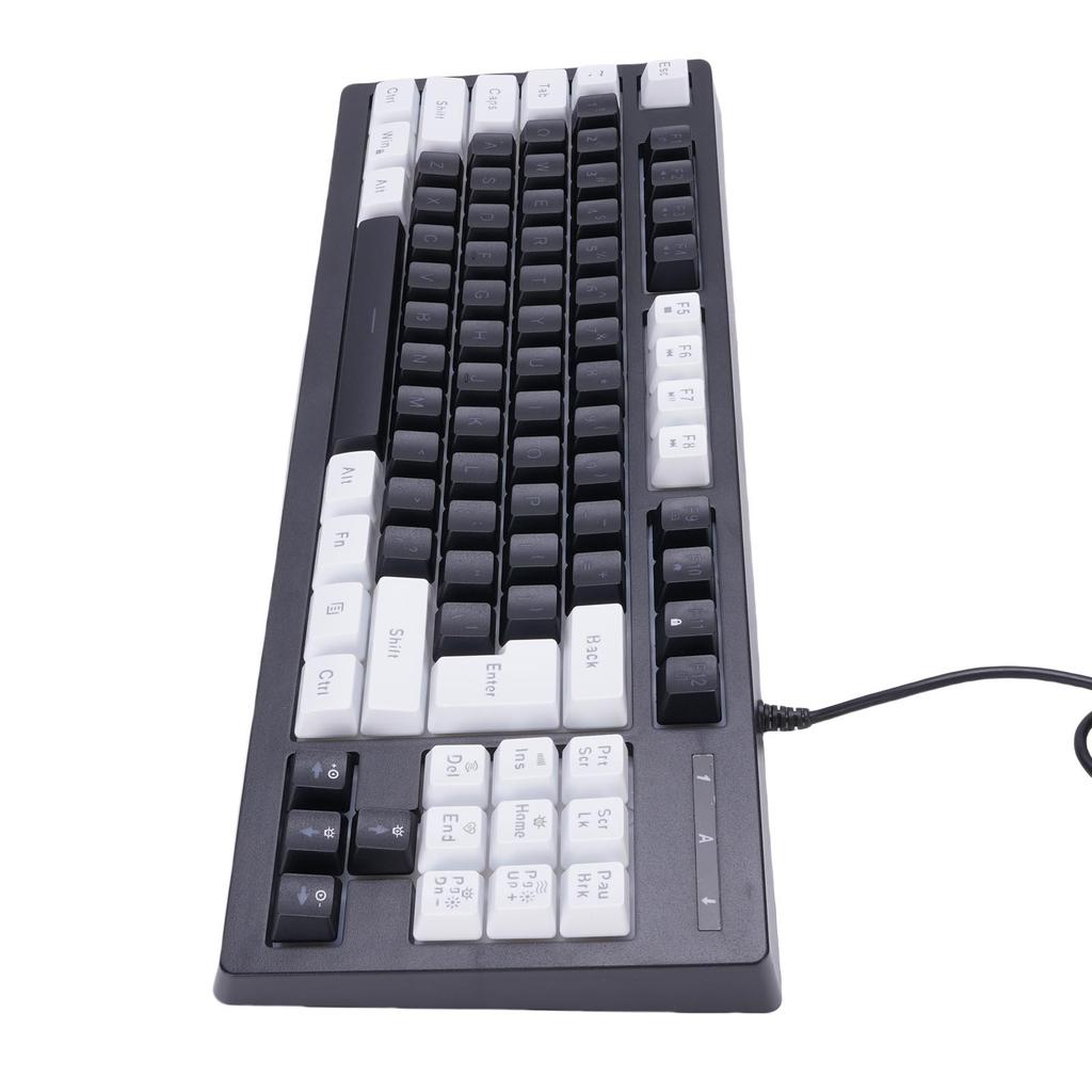 RGB Backlit Gaming Keyboard 87 Keys Compact Keyboard USB Wired Keyboard for PC Laptop Gamers Typist