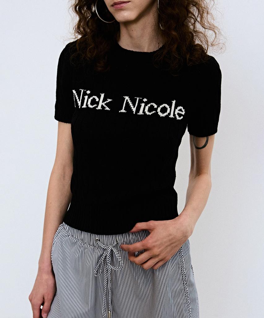 Nigaennikol Nick Nicole Cable Half Knit_Black