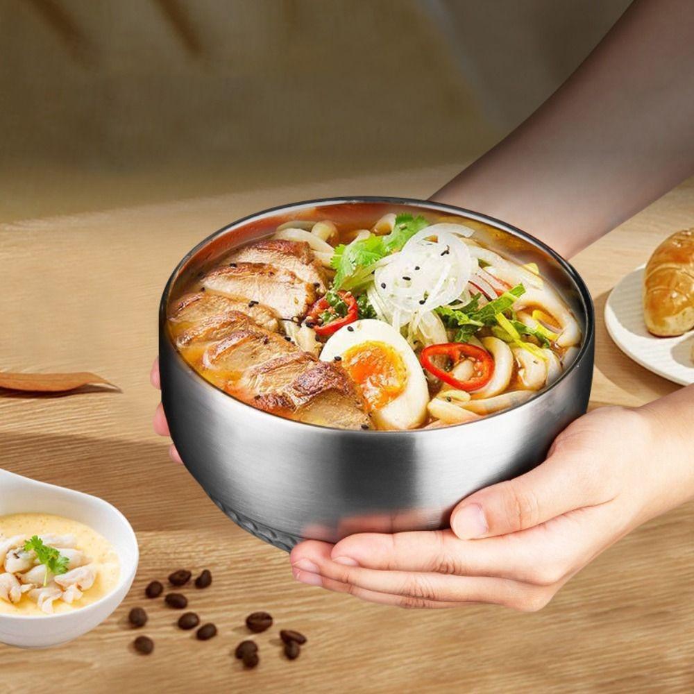 2 Piece Hammered Pattern Children's Bowl Unbreakable Soup Bowl Insulated Bowl  Kindergarten