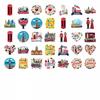 35pcs Cartoon British Culture Stickers Cute Landmarks Stationery Stickers London Stickers For DIY Phone Guitar Laptop Notebook