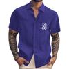 Men's Vintage Button Down Bowling Shirts Short Sleeve Summer Beach Shirt