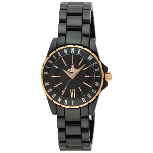 

Vivienne Westwood Sloane II Watch, Black Dial, Ceramic/Stainless Steel (RGPVD), VV088RSBK, Women s