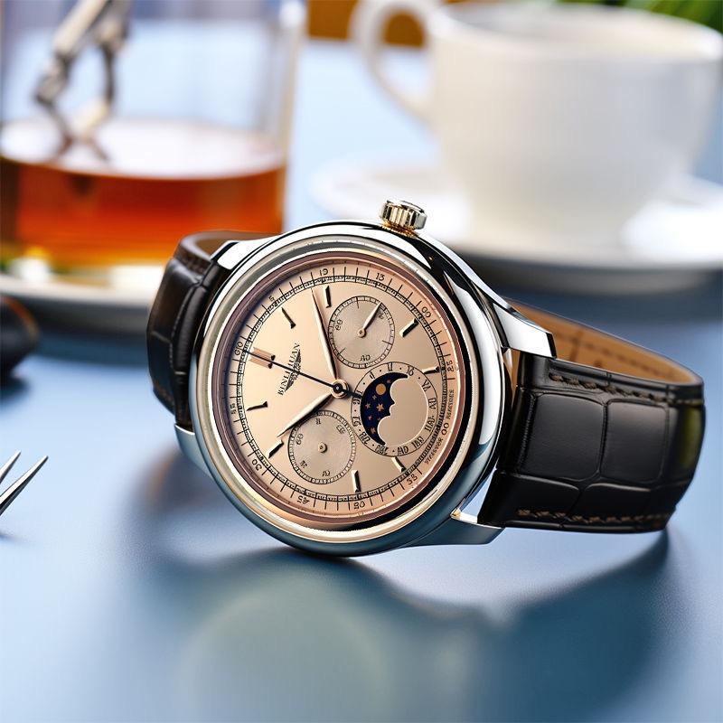 Men Business Casual Leather Watch Quartz Analog Wristwatch Birthday Gift Daily Decoration