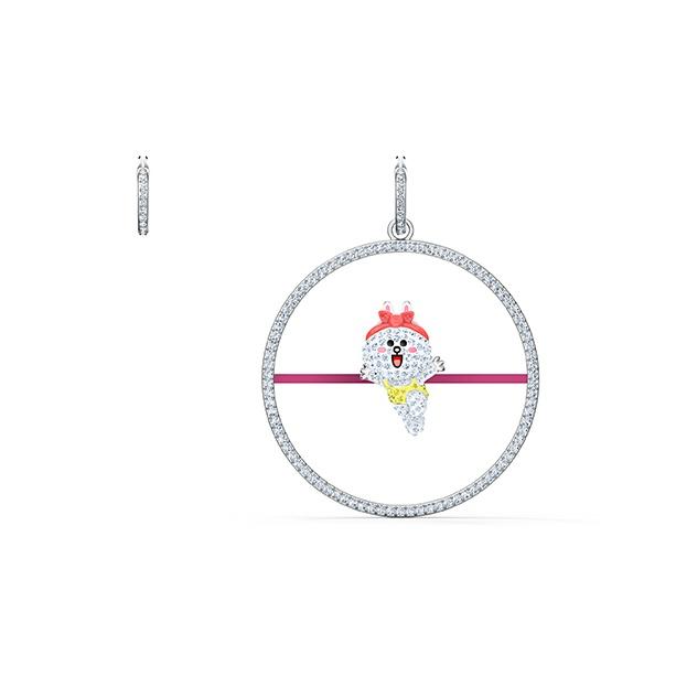 Swarovski X Line Friends  Collection Yoga Cony Rabbit Earrings Women Earrings Plated-White-Gold 5520767 White Gold-Plated