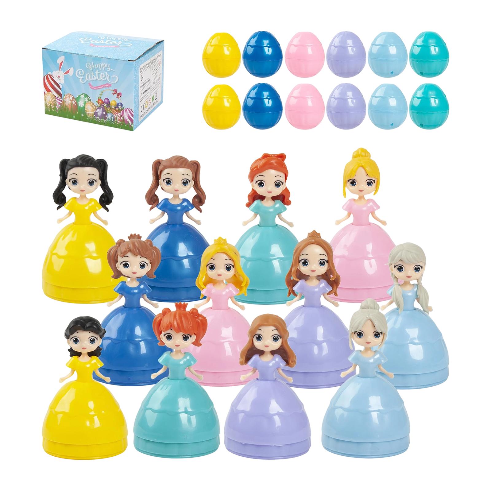 

12 Pre-filled Easter Eggs, Including An Easter Princess Toy, Themed Party Gift Basket Stuffing, Perfect For Easter Egg Hunts. One Size