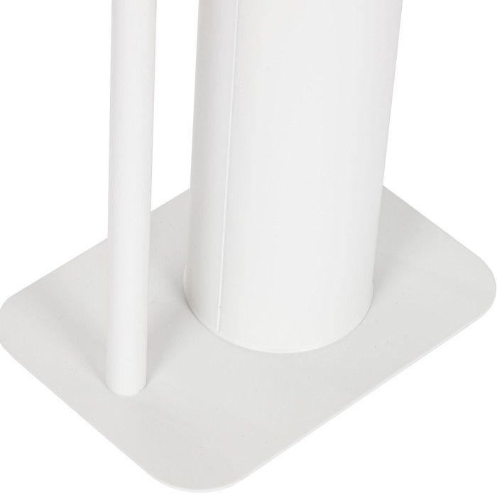 Dérouleur Papier Toilette + Brosse WC En Métal Blanc Et Bambo