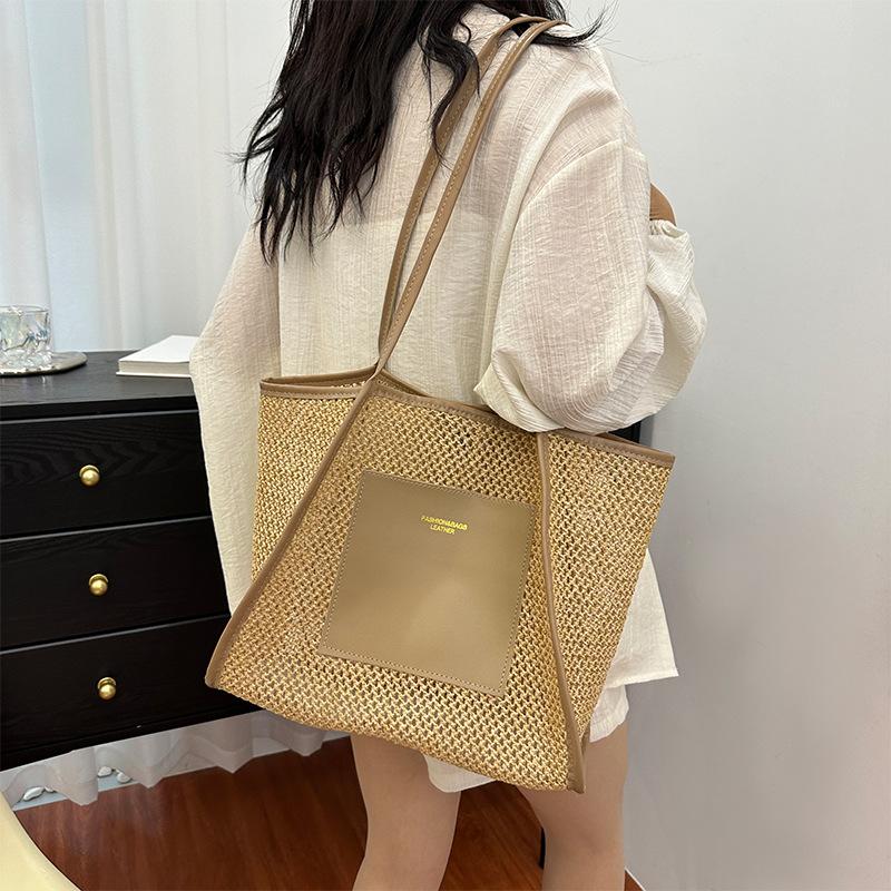Woven Large Capacity Fashion Version Handbag New All-in-one Leisure Foreign Shoulder Tote Bag For Women Travel Beach Bag KTY