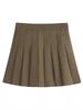 Women's Summer High Waist A-line Pleated Skirt - College Style Ice Silk Midi Skirt