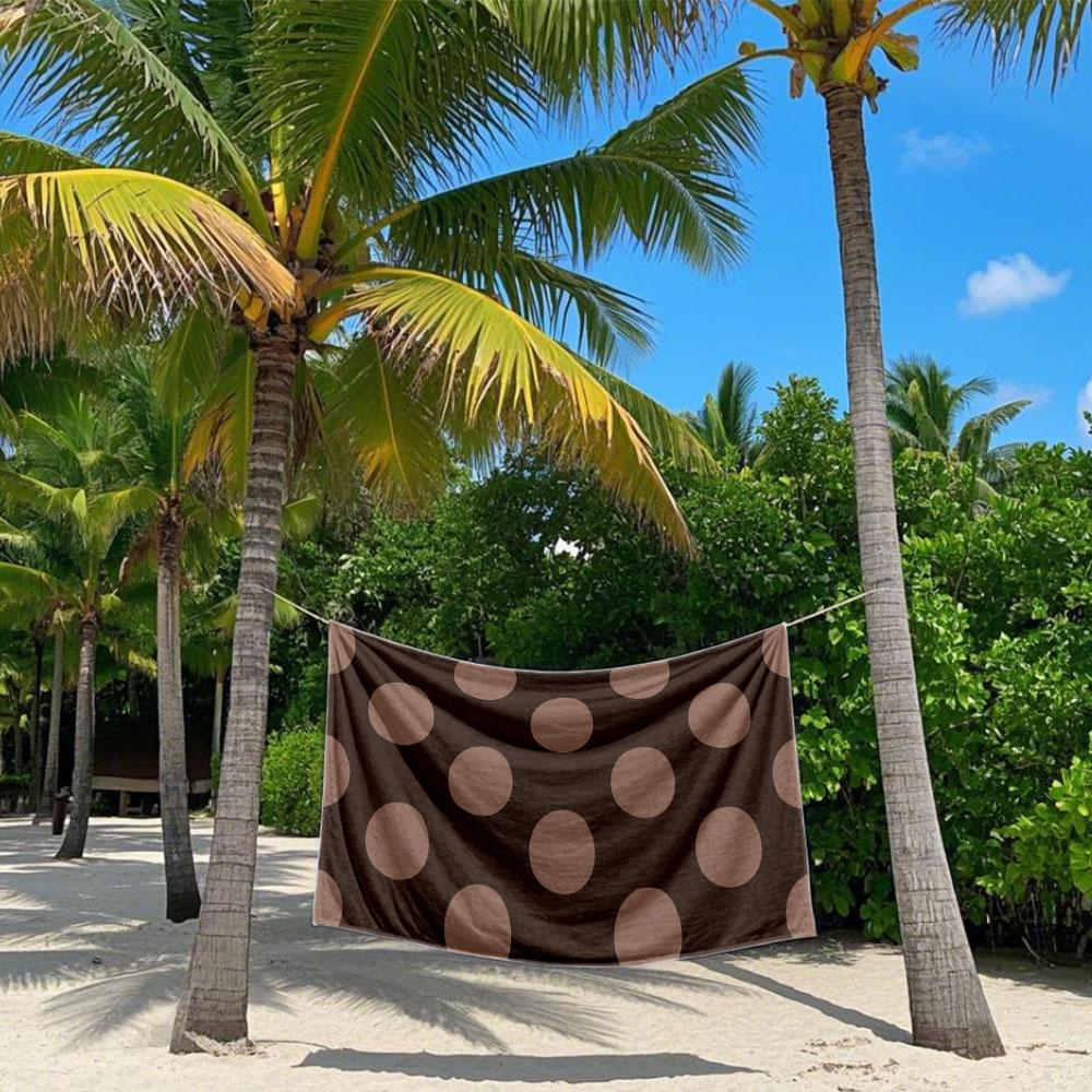 Brown Background with Dots Quick Drying Bath Towel Microfiber beach towel light weight swimming camping yoga beach out