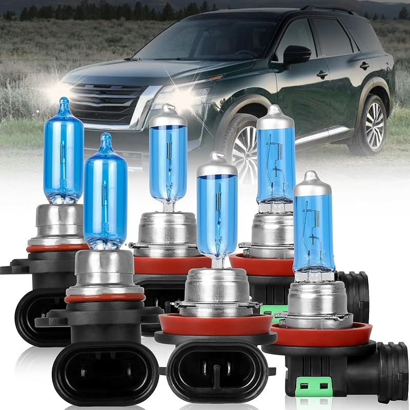 9005 H11 Halogen Headlight Bulbs For Toyota Prius 2010-2011 High Performance Halogen Car Headlight Bulb for Brighter Light, 9005 High Beam+H11 Low