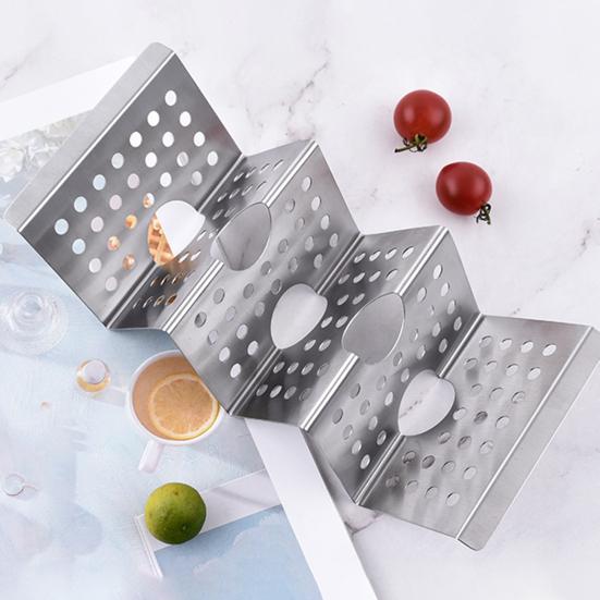 Taco Holder Wave Shape Each Can Hold 3 Tacos 3-Slots Heat-resistant Easy Clean Place Pancakes Stainless Steel