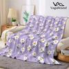 Lilac Daisy Sprig Flannel Blanket Warm Soft Halloween Christmas Couch Warm Cozy Decorative Decor Gift for All Season