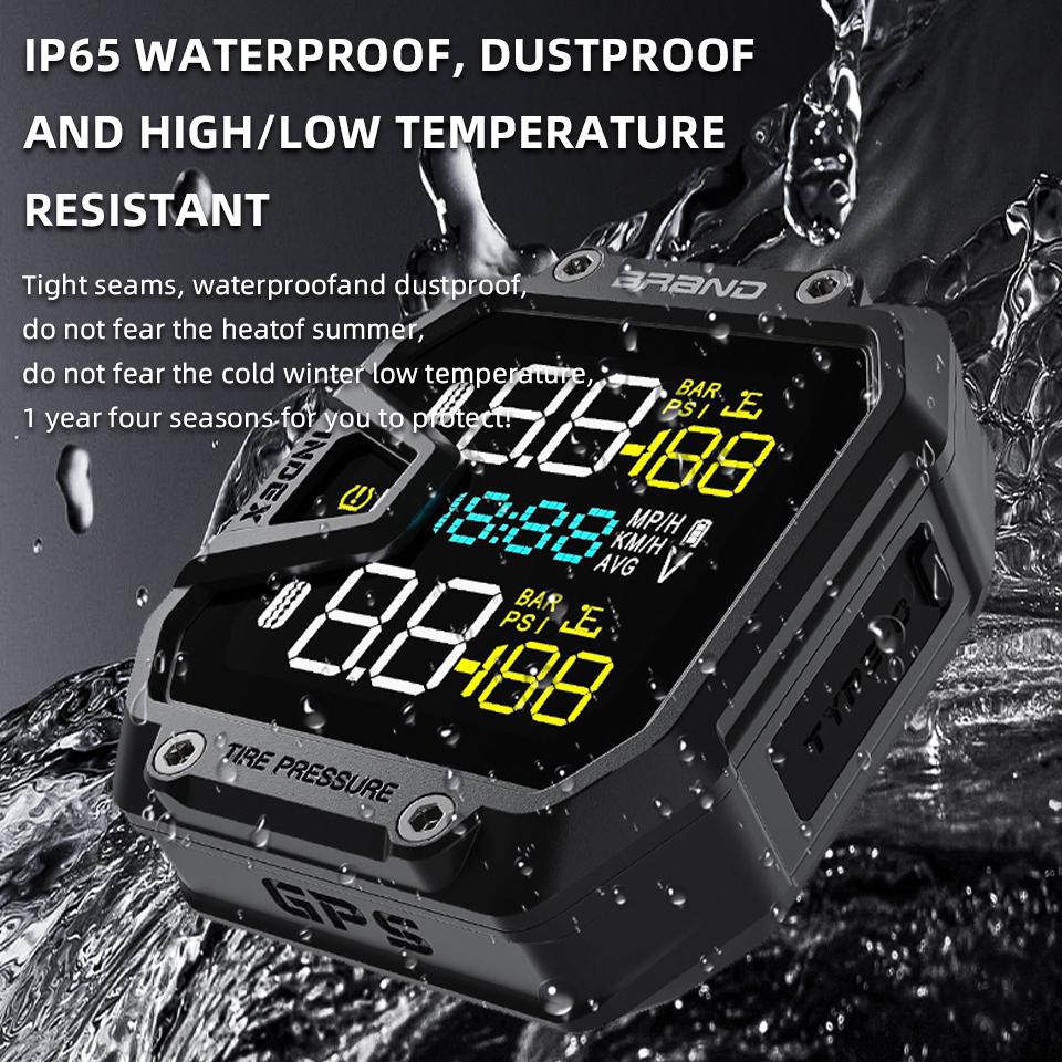 Sistem de Monitorizare a Presiunii Anvelopelor TPMS pentru Motocicletă 0~8Bar 2 Senzori Afișaj Precis Tester Anvelope Accesorii Motocicletă