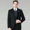 Men's Double-Sided Wool Suit: 2025 Autumn/Winter, Thick Warmth, Detachable Liner, Single-Breasted Jacket for Middle-Aged Men.