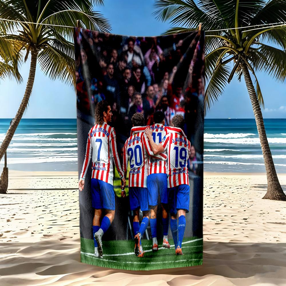 Atletico Madrid Beach Towel Super Soft Absorbent Comfortable Lightweight Portable For Swimmingbeachcamping Travel Beach Accessoriesgym