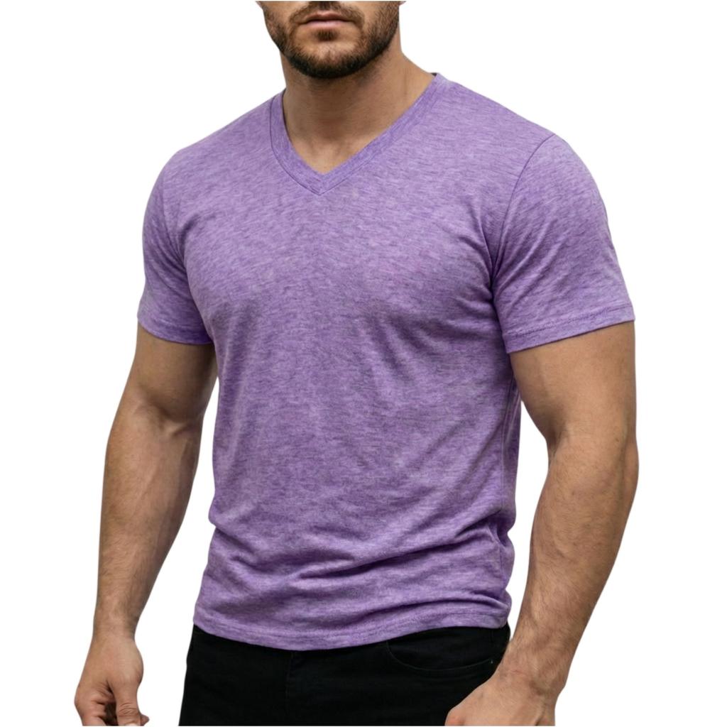 Men’s Lightweight V Neck Short Sleeve T Shirt Soft Breathable Stretch Casual Athletic Top for Everyday Wear