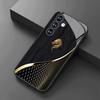 Golden dragon head texture black glass phone case suitable for Samsung Galaxy S26 S25 S24 S22 S21 S20 FE/Ultra/Plus anti drop
