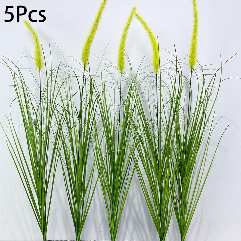 

5 шт. Зеленый декор для растений, уличный и комнатный декор, пучок травы, реалистичные цветочные композиции, 60 см, искусственные растения, лисохвост 60cm