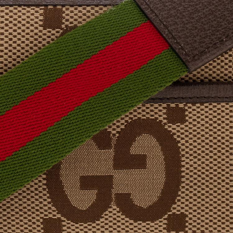 Gucci Jumbo GG Canvas Shoulder Bag, Crossbody Bag Mini Mens Beige Brown