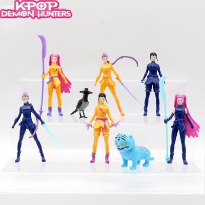 8pcs/Set Kpop Demon Hunters Action Figure Toy Derpys Tiger Rumi Mira Zoey Sussy Figurine Doll For Fans Gift Figurine Ornament