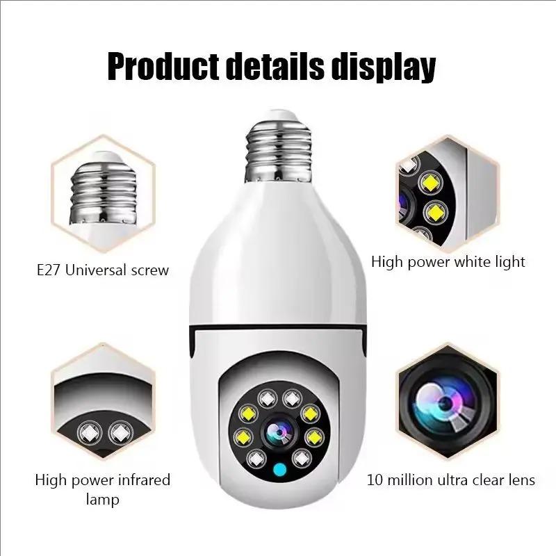 2MP E27 Bulb Wifi Camera 360° Rotation Human Tracking Color Night Vision Intercom Camera Support YI IoT APP