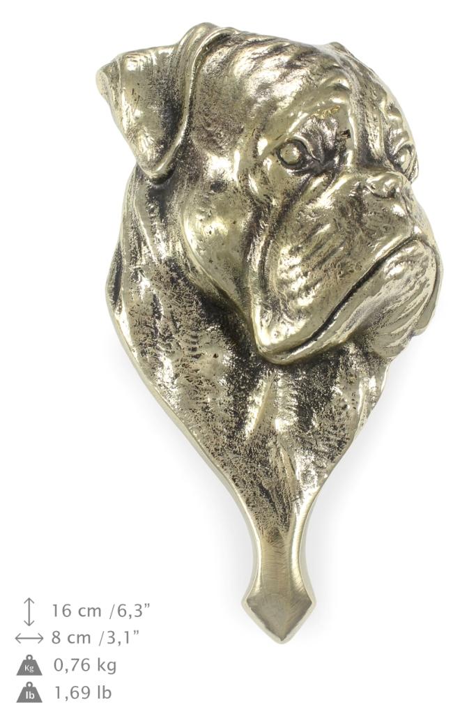 Bokser, Boxer I - Kołatka Do Drzwi W Kształcie Głowy Psa, Mosiężna Kołatka, Retro Dekoracja Na Drzwi Marki Art-Dog