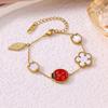 Luxury Multi-Color Enamel Ladybug & Mother-of-Pearl Bracelet