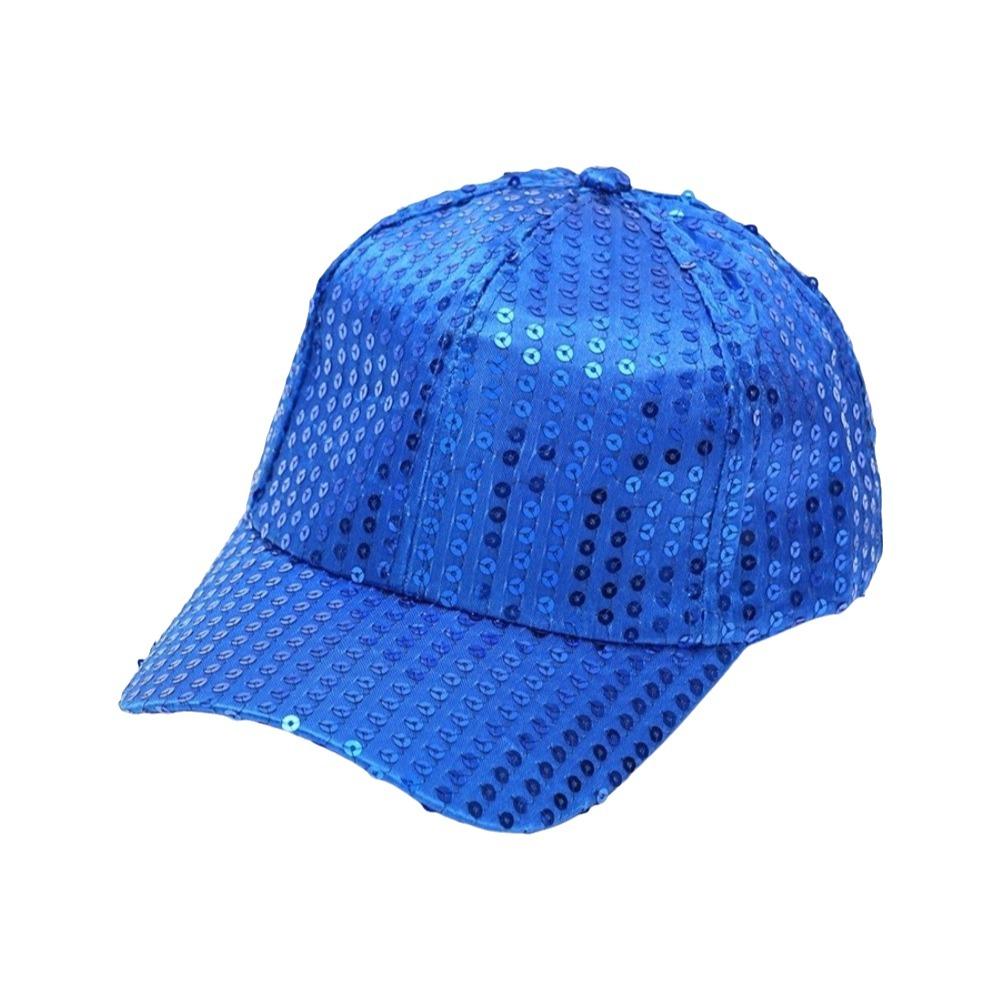 Sequin Sequins Baseball Cap Shiny Glitter Peaked Cap Cowboy Caps Sun Cap  Street Dance синий