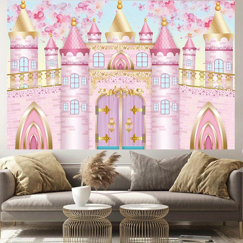 [Party-Banner] 1 Stück - Prinzessinnen-Schloss Hintergrundtuch - Hintergrund mit Architektur eines Königsschlosses