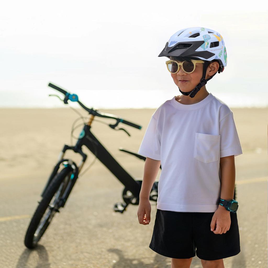 Children's Mtb Bike Helmet With Removable Visor 52-56 Cm - Light Blue