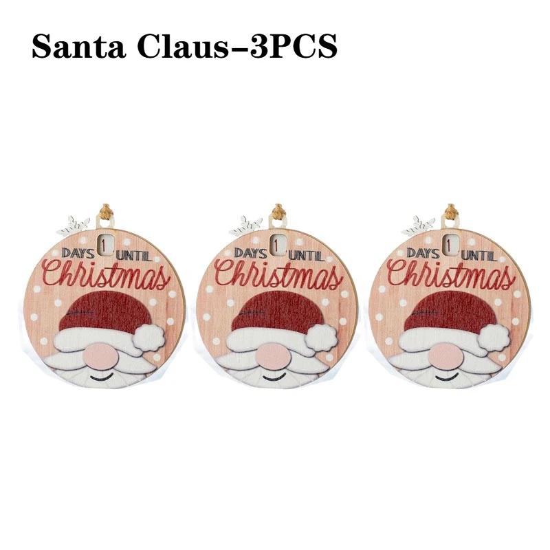 1-5PCS Christmas Wooden Hanging Sign Santa Tree Ornament Holiday Decoration for Festive Xmas Decor